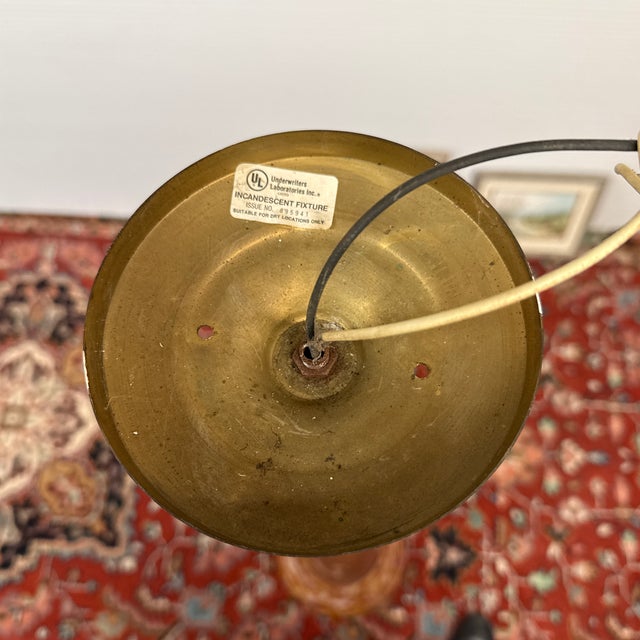 Art Nouveau Art Glass + Copper Pendant Light For Sale - Image 10 of 12