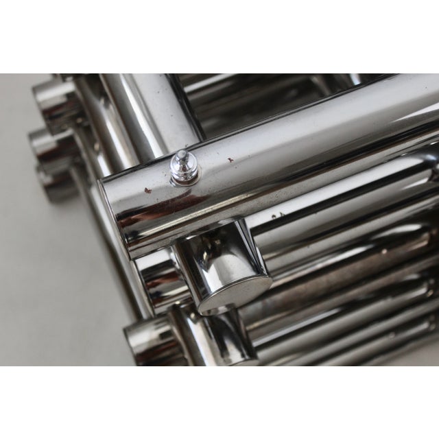 Paul Mayen Style Chrome Tubular Stacked Side Tables Vintage-a Pair For Sale - Image 11 of 17