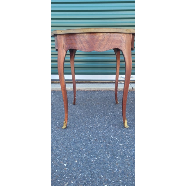 Pair 1930s French Bronze & Satinwood End Tables For Sale - Image 4 of 10