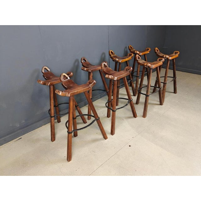 Mid-Century Brutalist Bar Stools, 1960s, Set of 8 For Sale - Image 9 of 15