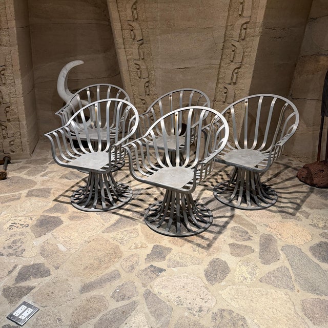 For your consideration, mid-century modern "Tulip" patio armchairs designed by Herbert Saiger for Russell Woodard around...
