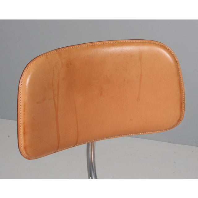 Danish Kevi Office Chair in Butthide Leather attributed to Jørgen Rasmussen, 1960s For Sale - Image 6 of 10