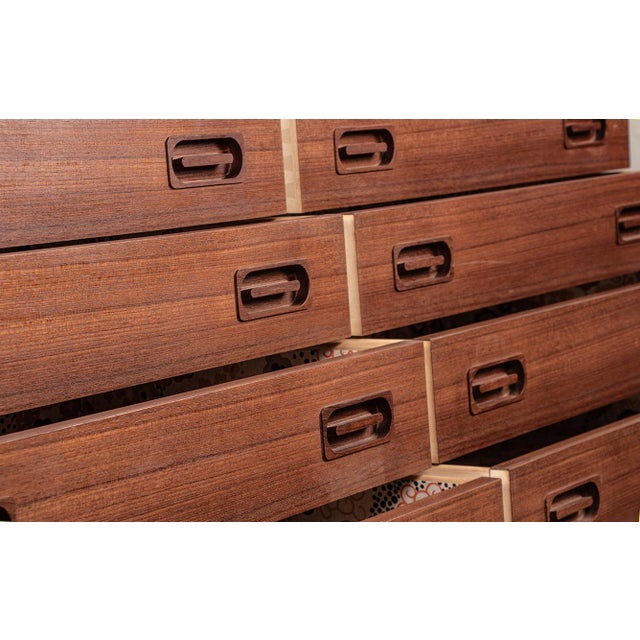 Large Danish Double Chest of 8 Drawers in Teak from Dyrlund, 1960s For Sale - Image 16 of 18