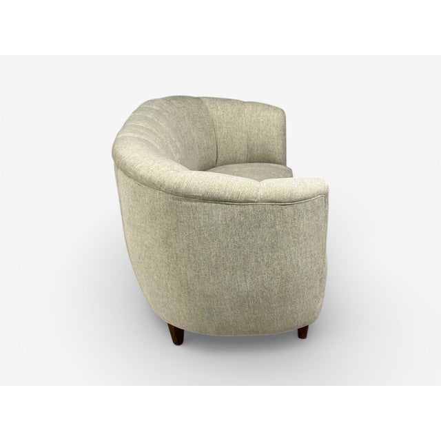 Green Danish Modern, Banana Sofa, Beechwood, Green Fabric, Denmark, 1940s For Sale - Image 8 of 11