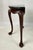 Vintage Chippendale Style Carved Mahogany Green Marble Top Demilune Console Table For Sale - Image 9 of 13