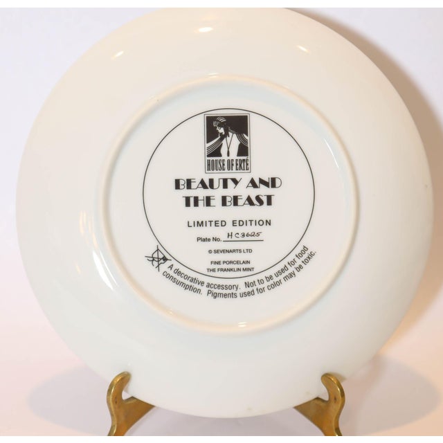 Erté Erté "Beauty and the Beast" Sevenarts Porcelain Collector Plate For Sale - Image 4 of 4