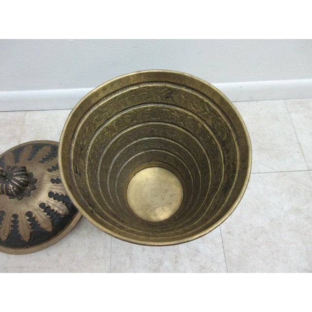 Metal John Richard Brass Acanthus Bowl Urn Storage Planter French Regency For Sale - Image 7 of 9