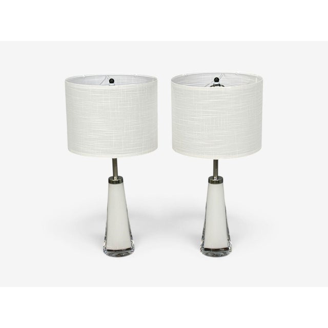 1960s 1960s Carl Fagerlund, Swedish Modern, Table Lamps, White Glass, Sweden For Sale - Image 5 of 12