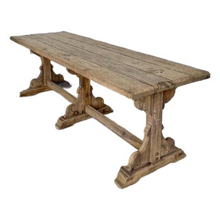 Vintage Patinated Plank Farm Table For Sale
