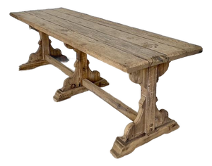 Vintage Patinated Plank Farm Table
