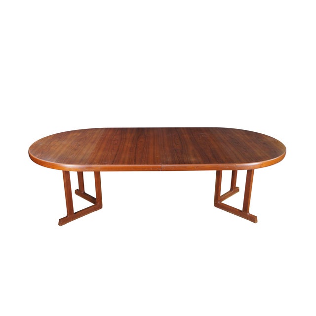 Mid-Century Modern 1980s Otmar Danish Scandinavian Modern Teak Round Extendable Dining Table MCM For Sale - Image 3 of 13