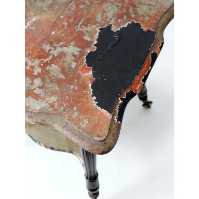 Black Antique Victorian Parlor Table With Glass Ball and Claw Feet For Sale - Image 8 of 14