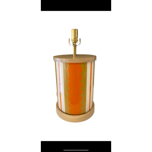 Not Yet Made - Made To Order Orange Scallop With Stripes Lamp by Liz Marsh For Sale - Image 5 of 5
