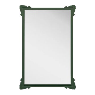 Fleur Home Garden District Napoleon Rectangle Mirror in Duck Green, 24x36 For Sale