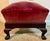Antique American Empire Classical Mahogany Footstool W/ Pink Velvet For Sale - Image 6 of 10