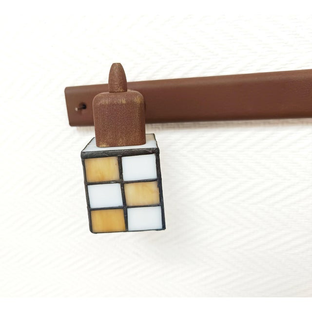 Brown Art Deco Tiffany-Style Trio Ceiling Light, 1980s For Sale - Image 8 of 11