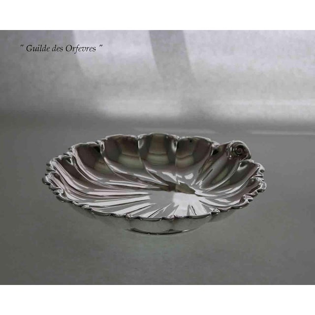 James Dixon & Sons 1970’s Vintage/New Silverplate Shell Shape, Cake or Macaron Dish by James Dixon & Sons For Sale - Image 4 of 12