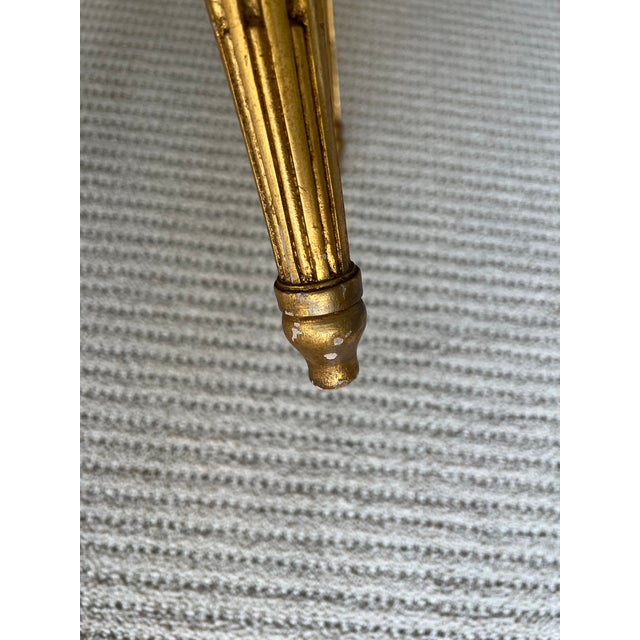 Vintage Gold Leaf Fauteuil Chair With Brunschwig & Fils Upholstery For Sale In West Palm - Image 6 of 6