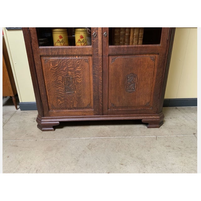 Wood Vintage Art Deco Bookcase, 1925 For Sale - Image 7 of 9