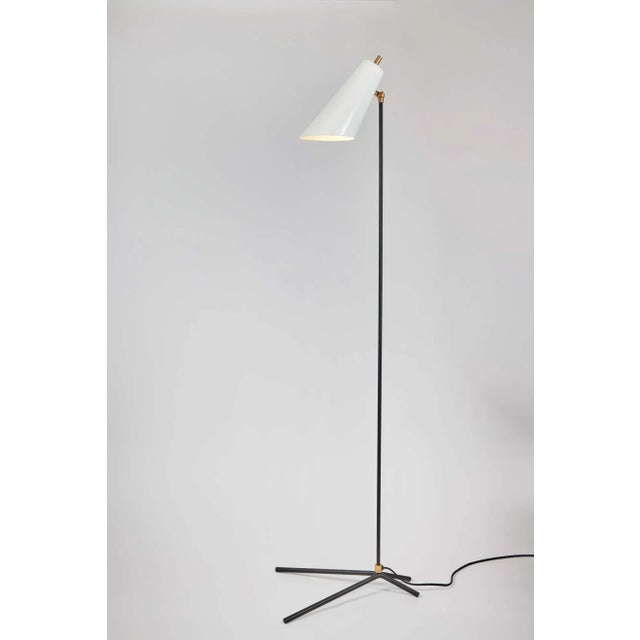 "Lucy" floor lamp in brass and metal by Alvaro Benitez. Hand-fabricated by Los Angeles based designer and lighting...