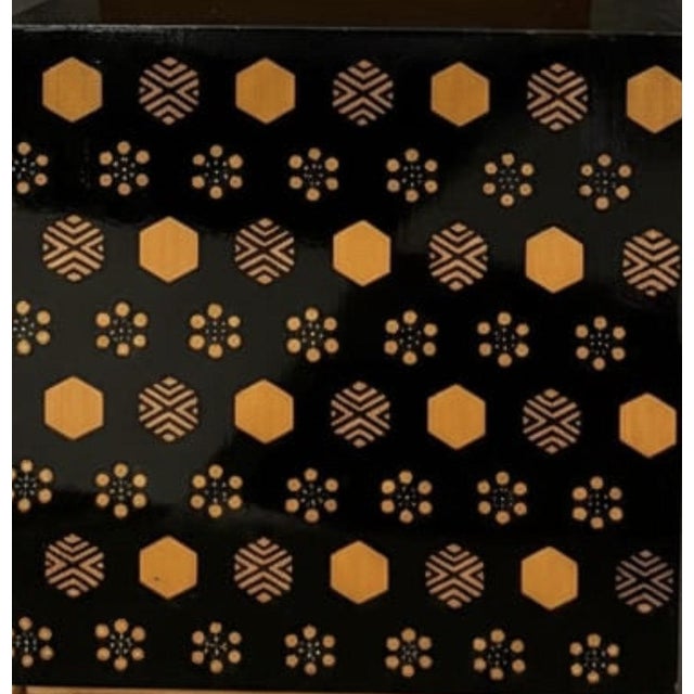 Lacquered Table Lamp with Geometric Decor, 1970s For Sale - Image 7 of 13