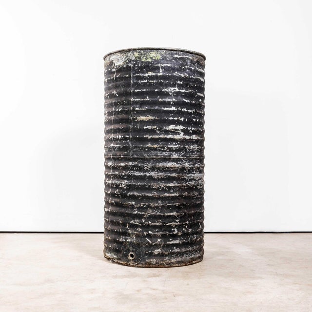 Vintage Large Round Galvanised Water Trough Tall, 1950s For Sale - Image 9 of 11
