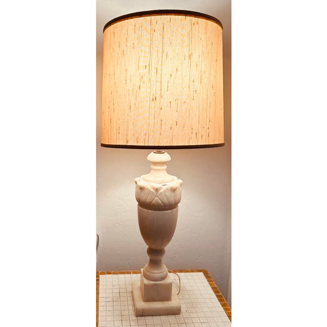 1940s 1940s Italian Carved Marble Lamp For Sale - Image 5 of 8