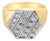 Mens Pave Cluster Ring .20cttw 14k Two-Toned Gold, Size 6 For Sale