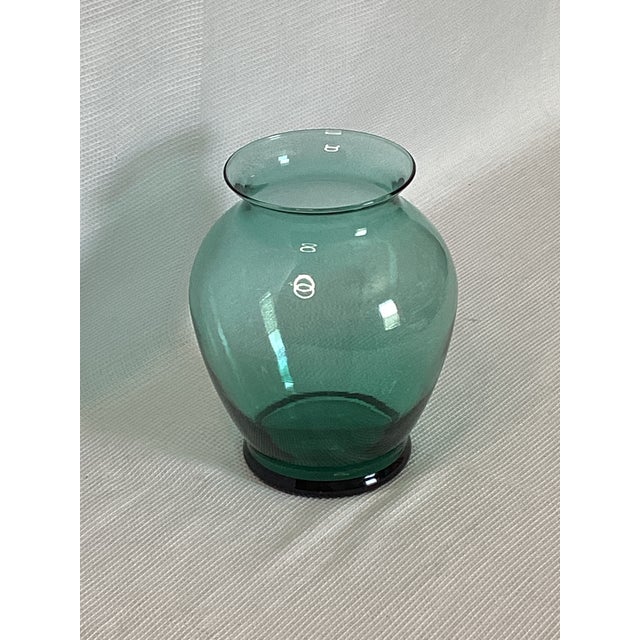 20th C. Bottle Green Blown Glass Vase - Mid-Century Modern For Sale - Image 4 of 7