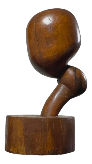 Eva Martino (American, B. 1929) Hand Carved Biomorphic Wood Sculpture, Signed (Ca. 1960)