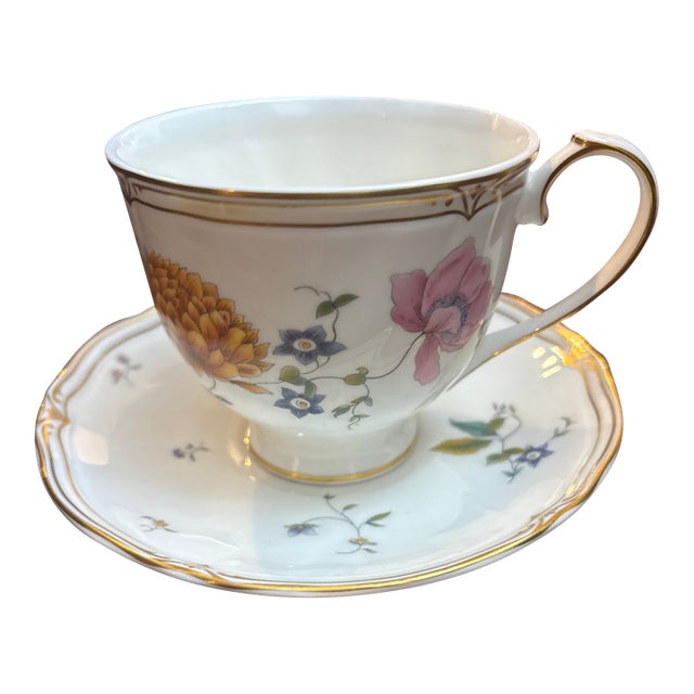 Wedgwood Rosemeade Teacup and Saucer Circa 1981-1993 For Sale
