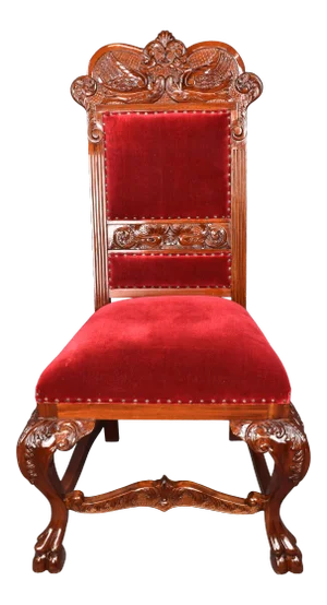 Vintage Renaissance Revival Style Fireside Accent Chair