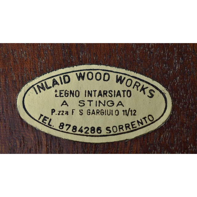 VTG.Sorrento Italian Inlaid Wood Music Box Table Jewelry Sewing Side Table For Sale - Image 14 of 17