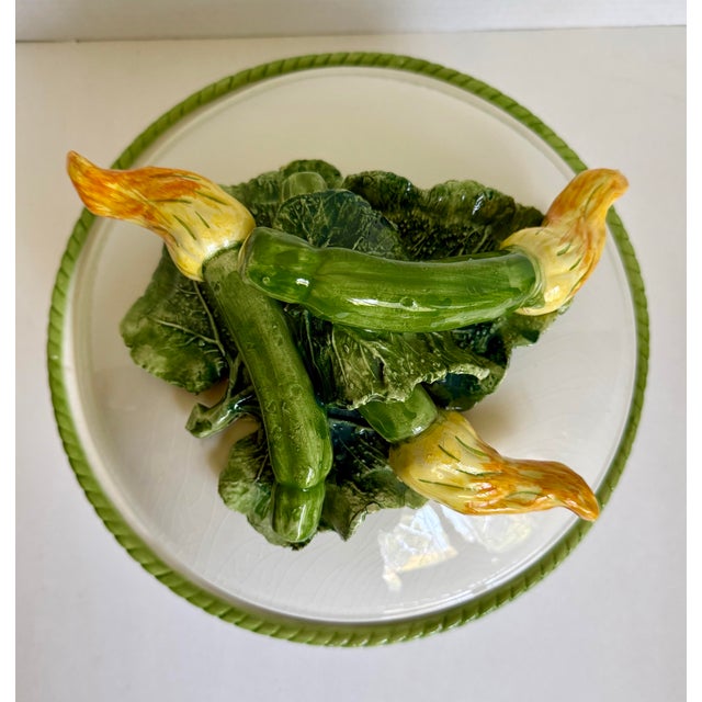 This vintage Italian ceramic covered vegetable tureen was made in Bassano del Grappa, a region celebrated for its richly...