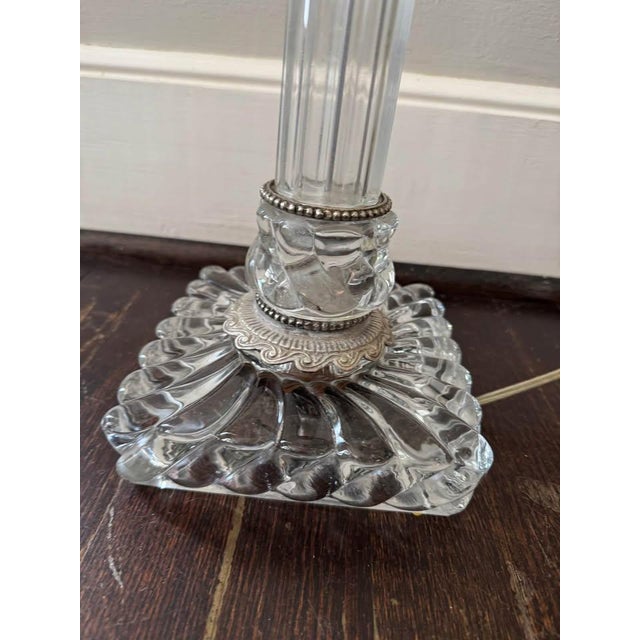 French 1930s French Baccarat style Crystal Buffet Lamp For Sale - Image 3 of 6