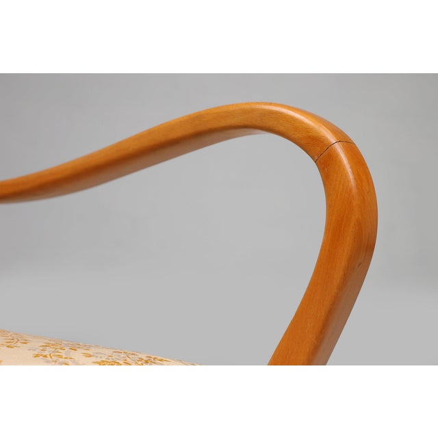 Wood Art Deco Armchair in Beech, France, 1940s For Sale - Image 7 of 15