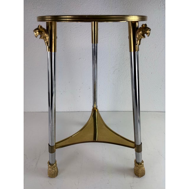 Vintage Glamorous Brass and Chrome Martini Table For Sale - Image 10 of 10