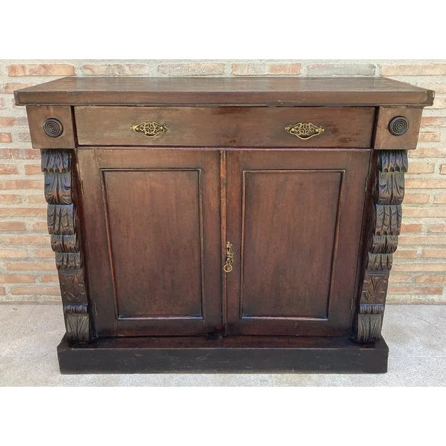 Antique French Buffet with Drawer and Carved Columns, 1890 For Sale - Image 4 of 9