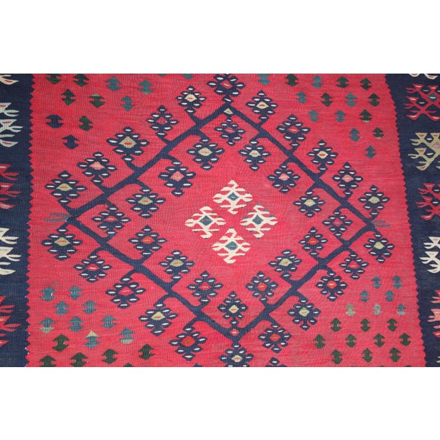 Late 19th Century Antique Red Tones Collector Kilim Rug - 6' 2'' X 4' 4'' For Sale - Image 11 of 12