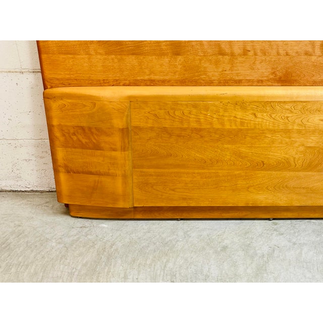 Vintage 1950s Heywood Wakefield Maple Wood Head and Foot Board Set