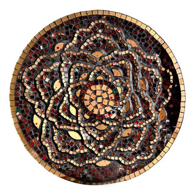 Vintage Glass Mosaic Mandala Wall Sconce Candle Holder For Sale