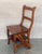 Vintage French Country Carved Oak Metamorphic Folding Chair Step Ladder For Sale In Miami - Image 6 of 12