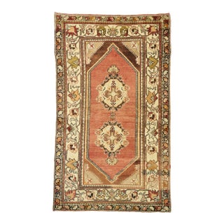 Vintage Turkish Oushak Rug - 04'01 X 06'11 For Sale