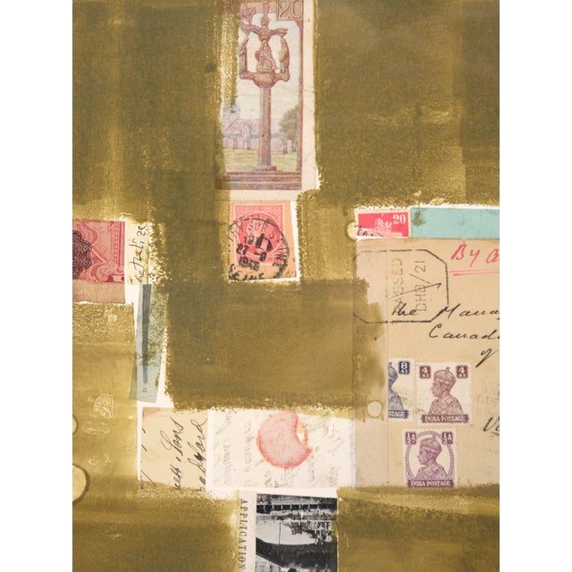 "Application of the Laws" Chine Colle Watercolor With Found Object Collage by Michael Pauker For Sale - Image 12 of 12