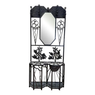 Art Nouveau Hammered Iron Wardrobe For Sale