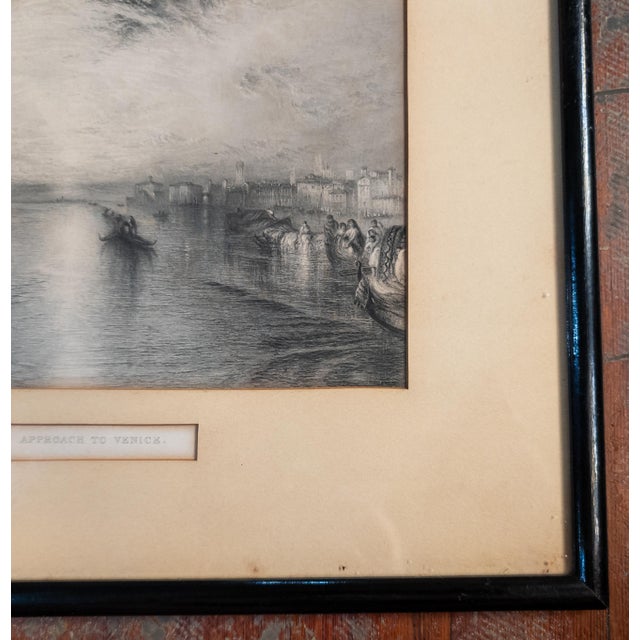 Mid 19th Century 19th Century English Steel Engraving After "Approach to Venice" by JMW Turner For Sale - Image 5 of 16