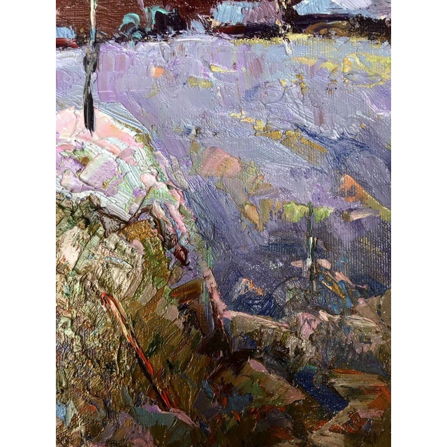 Purple Oil Painting Moonlit Night Oksana Ivanyuk For Sale - Image 8 of 12
