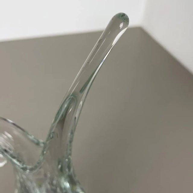 Large Floral Crystal Glass Vase attributed to Flavio Poli for Art Vannes, France, 1970s For Sale - Image 13 of 18