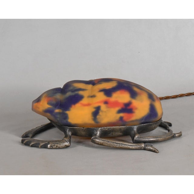 Art Deco French Art Deco Scarab Night Lamp by Muller Freres - 1920s France For Sale - Image 3 of 11