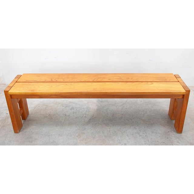 Mid-Century Modern Large Midcentury Modern French Bench, 1970s For Sale - Image 3 of 10